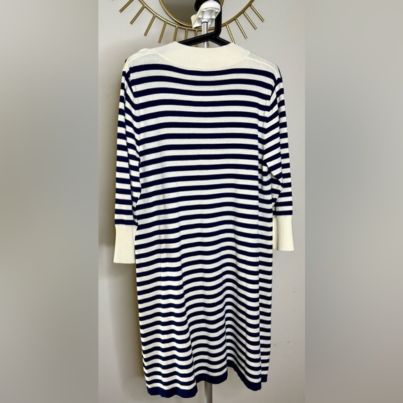 NWT Haley and the Hound Navy and Cream stripe long sleeve sweater dress Large - Picture 6 of 11